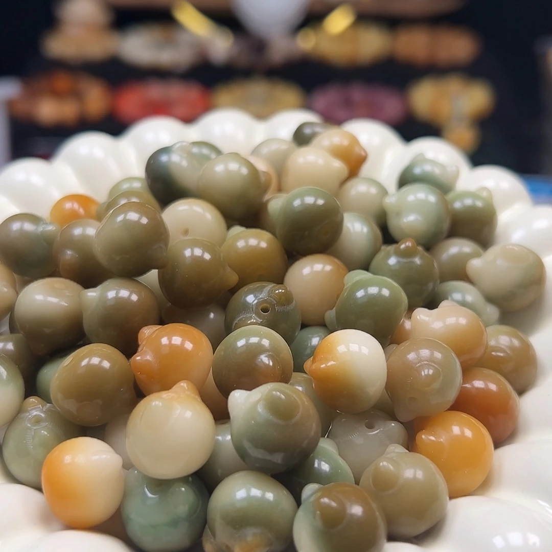 菩提根/象牙果手串卡14炫彩敦煌猫头100颗