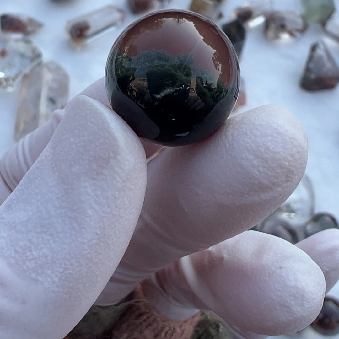 水晶绿幽单珠15.4mm定制不退换未镶嵌月****9