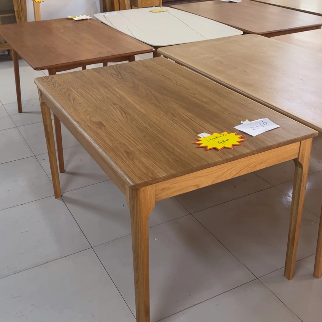 姗***～木进口款1.3米白橡木实木餐桌