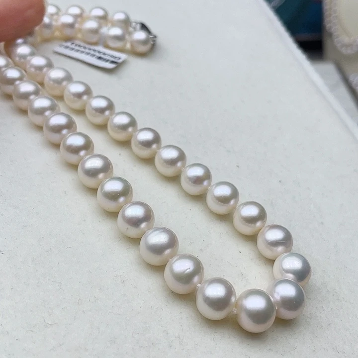 淡水珍珠颈饰银S925镶嵌10➕极光炫彩
