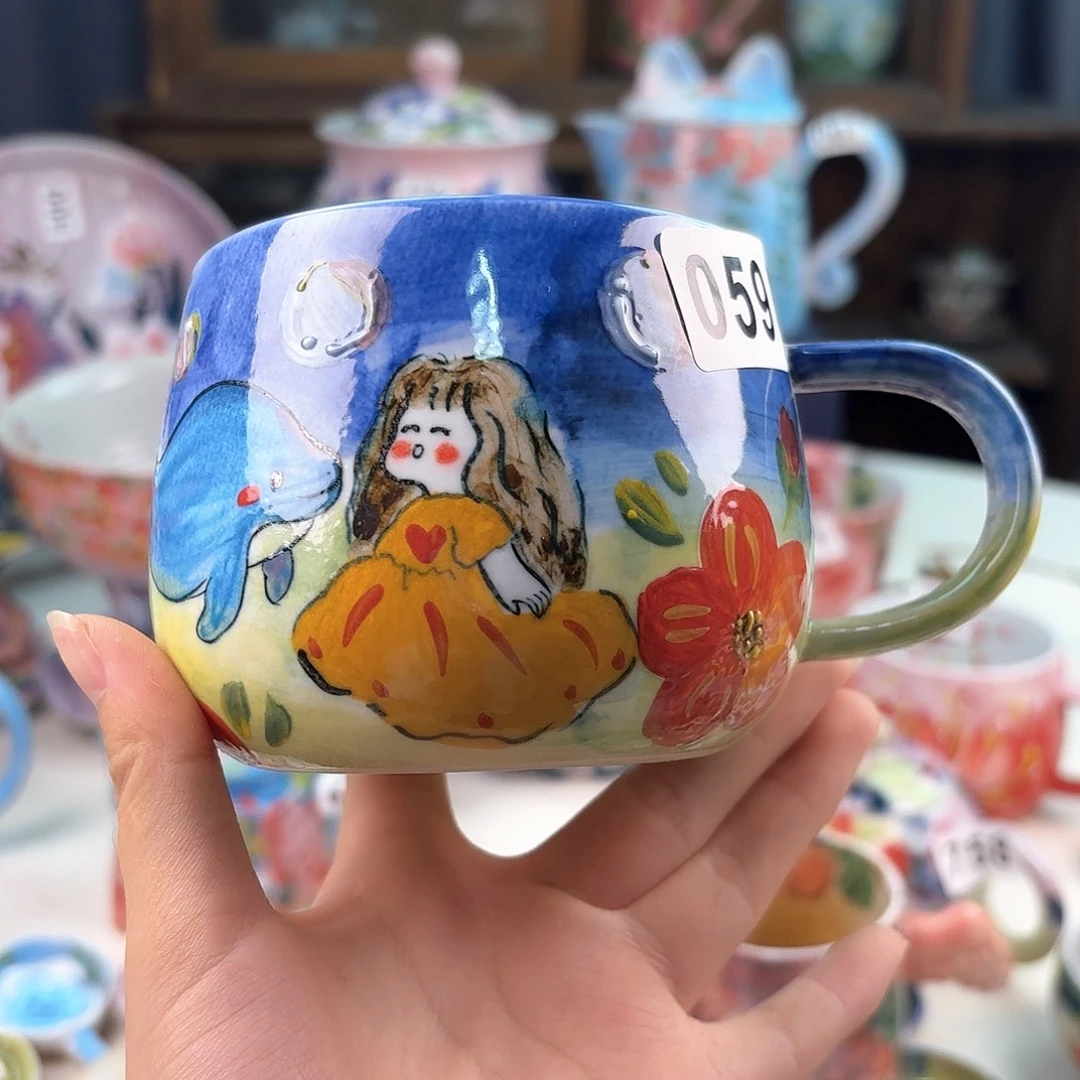 景德镇手绘高温釉下彩陶瓷茶具