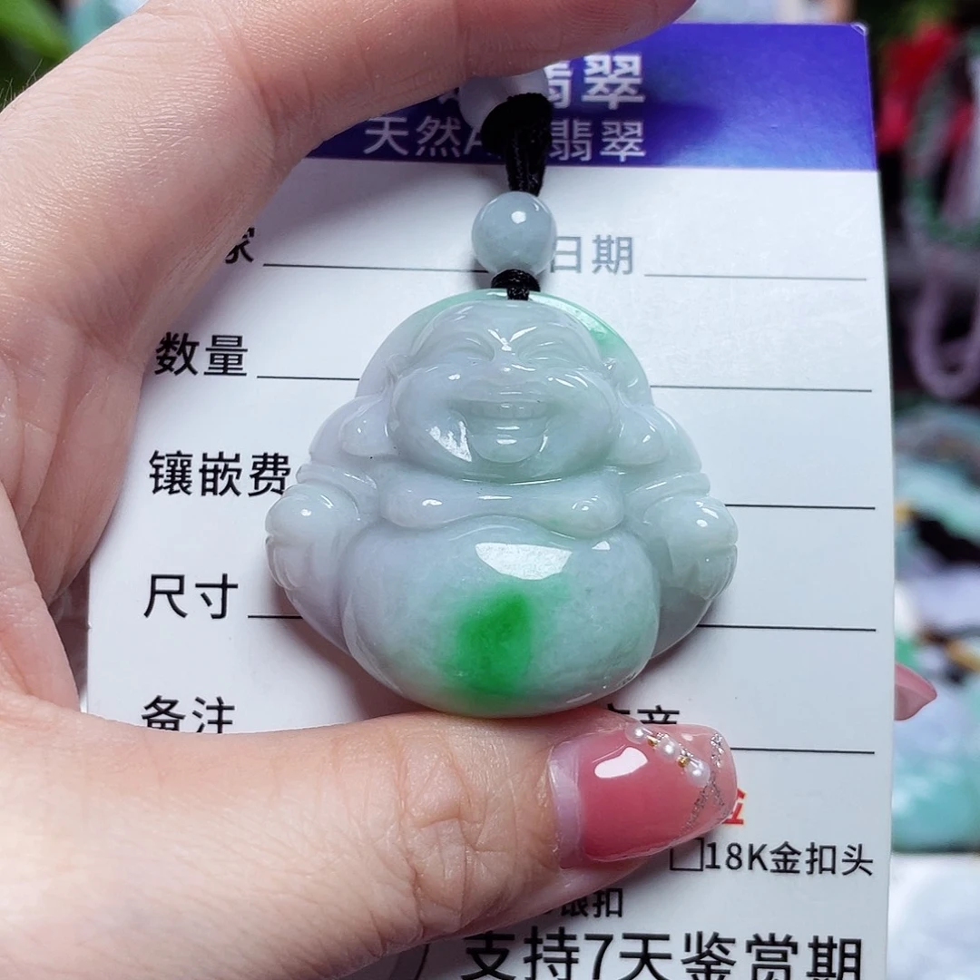 翡翠未镶嵌颈饰佛公11