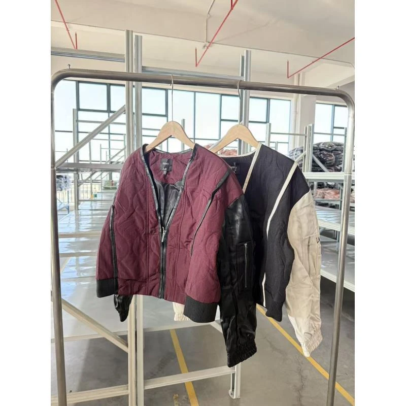 韩国LA拼色百搭冬季厚款短款棉服棉衣长54胸围114