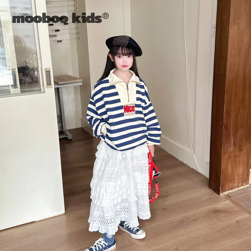 墨宝童装 MoobooKids_衣柜不能少的通花镂空白裙子