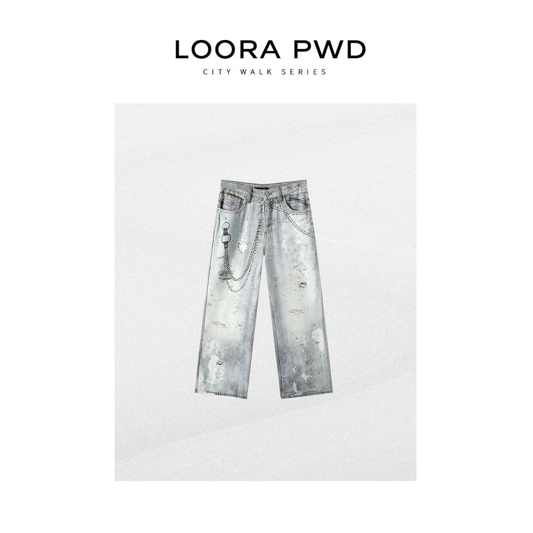 LOORAPWD/罗拉密码 2025新款纯棉 高街复古牛仔裤25CJBG0162N