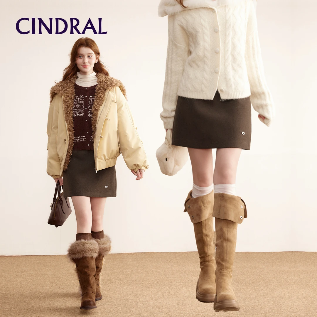 【熙地】时髦宽松保暖裙子秋冬款派克服冬款半身裙C85DH0712F