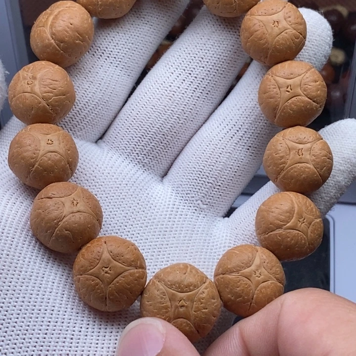 凤眼菩提手串麒麟眼头货19mm粉红皮