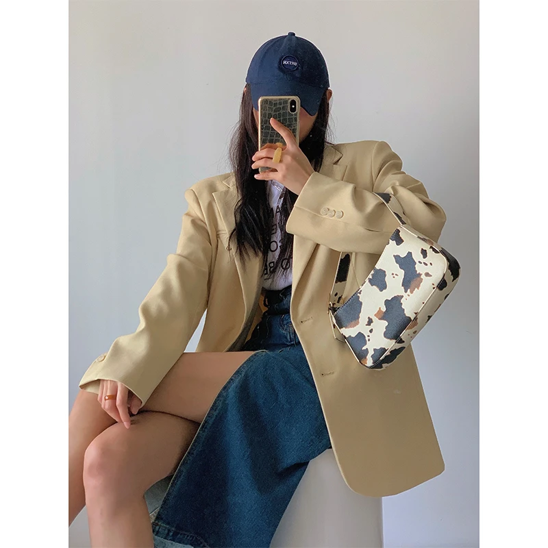 歌幂宽松西装外套气质网红时尚休闲百搭复古小众通勤韩版WPL1053