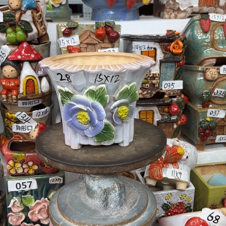 紫砂花盆粗陶材质多肉花盆