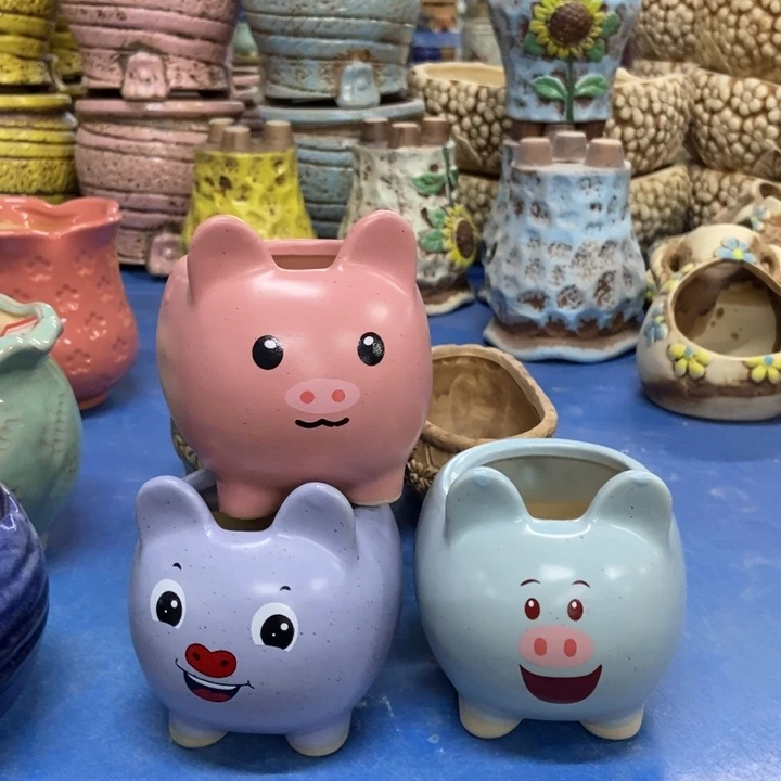 陶瓷花盆单场满9.9发7*6*7微瑕