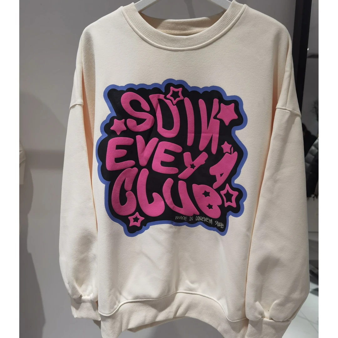 卫衣上衣女新款韩版字母印花长袖春季百搭潮流宽松白色秋冬打底衫