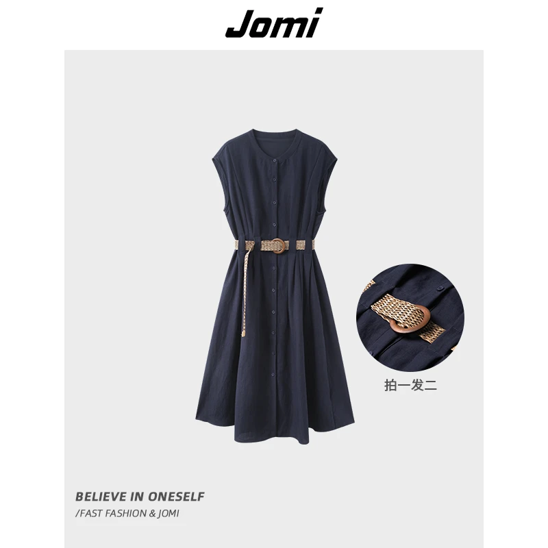 JOMI女装时尚收腰连衣裙袭击新款气质减龄中长裙
