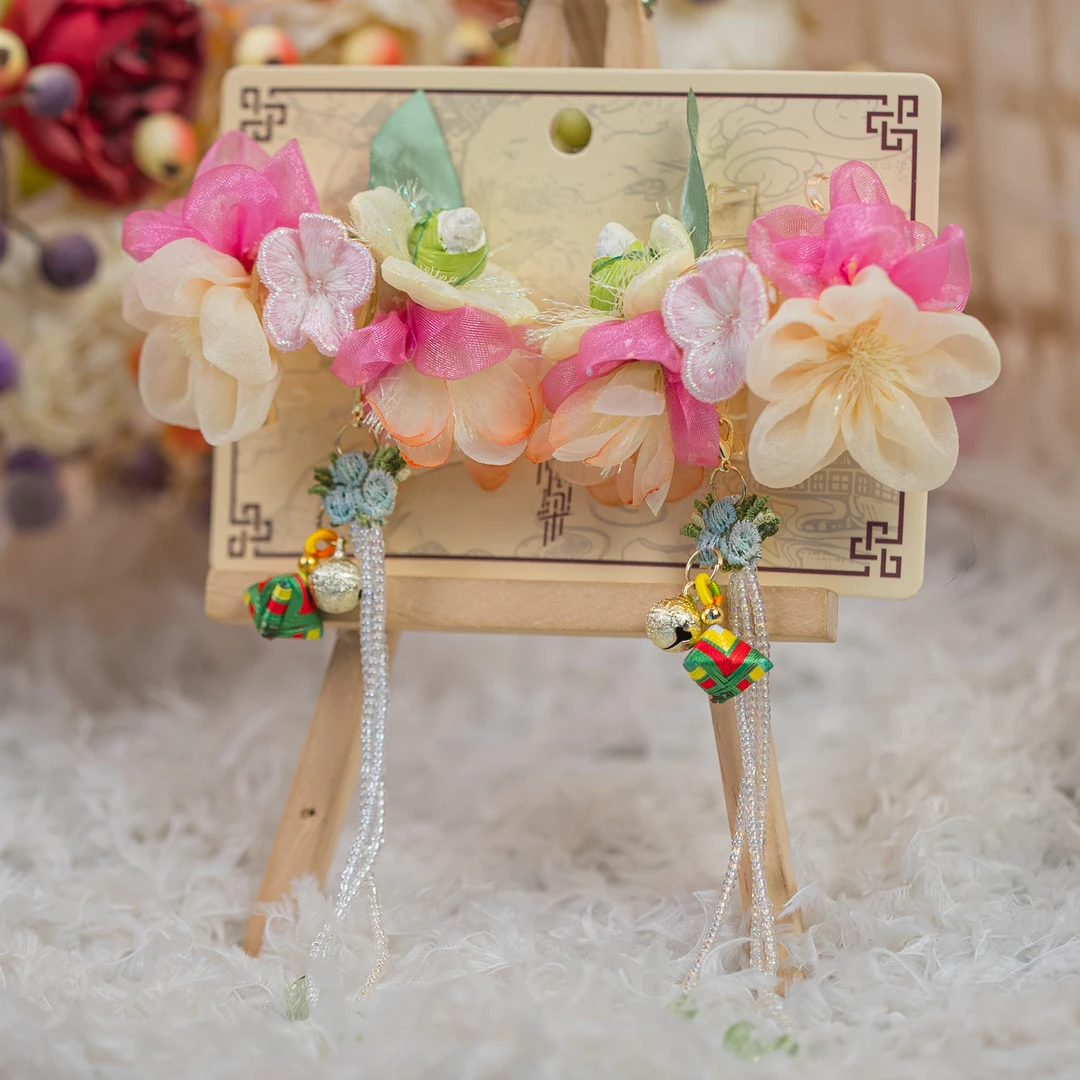 饰阿梁3242 端华香芷抓夹粽子端午节头饰儿童小女孩手工中国风