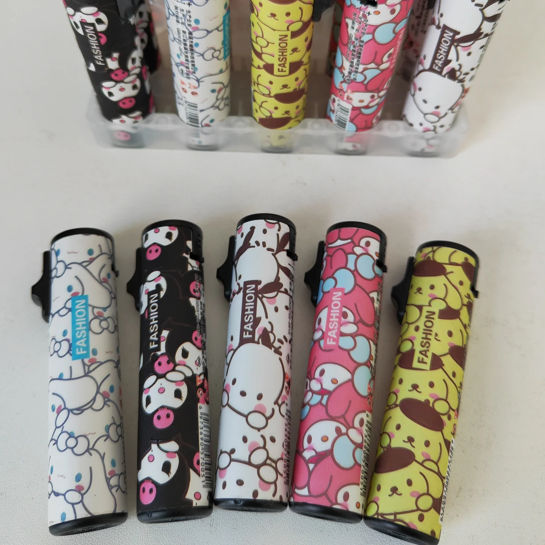 网红款卡通圆柱形便携礼物铁壳蓝焰防风直冲打火机