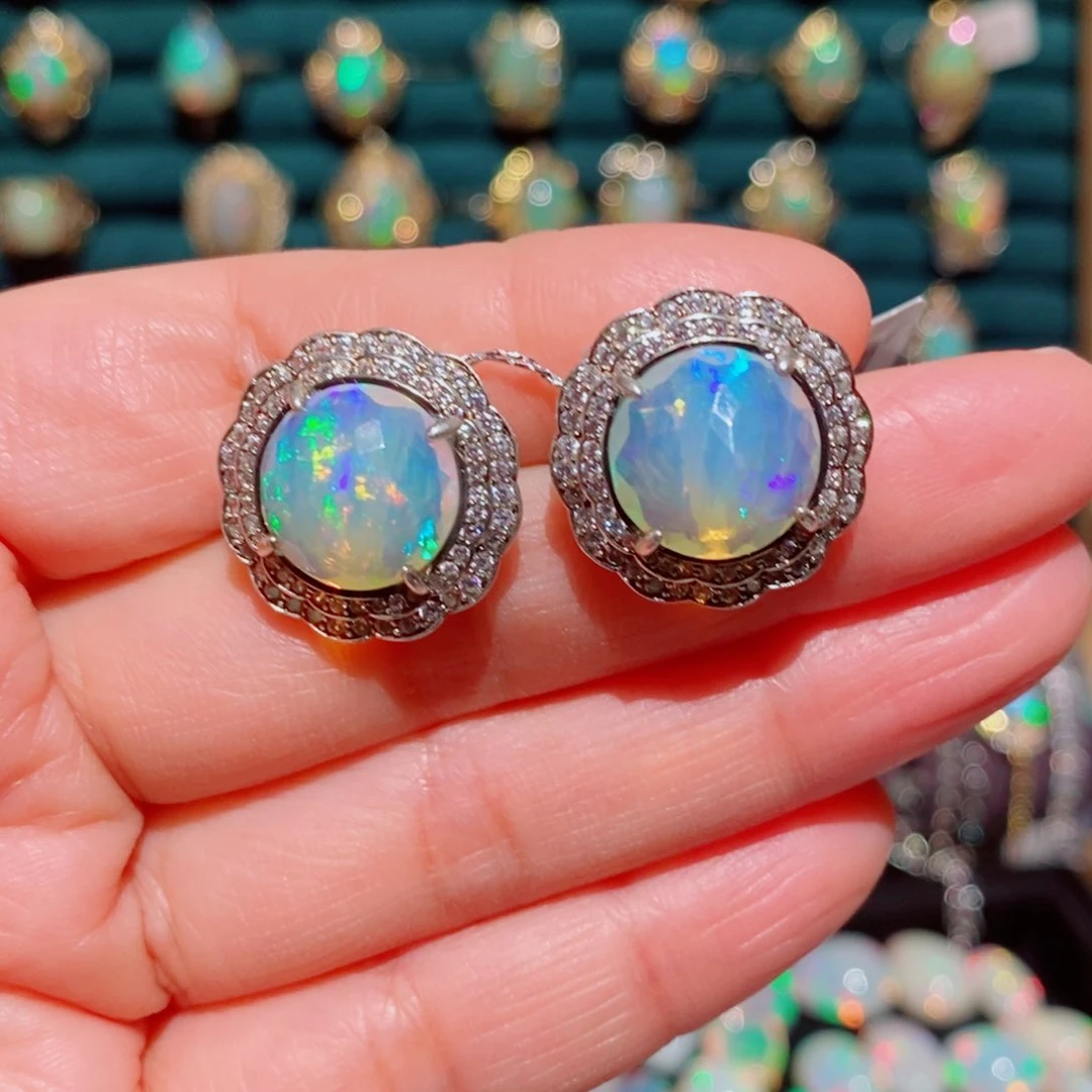 欧泊欧泊耳饰银S925镶嵌