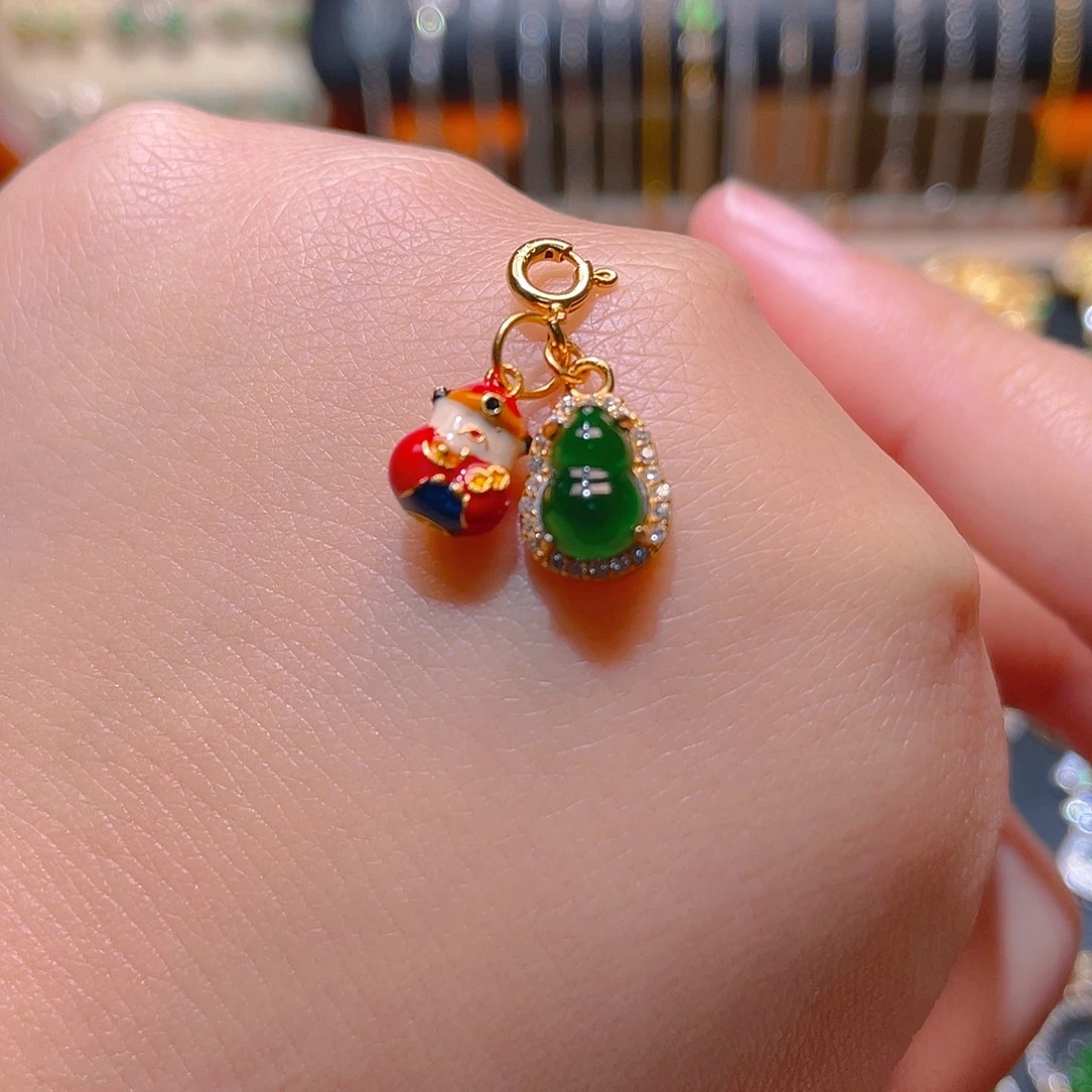 翡翠银S925镶嵌吊坠(不含链)