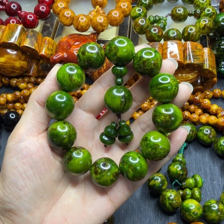 松木琥珀木文玩手串