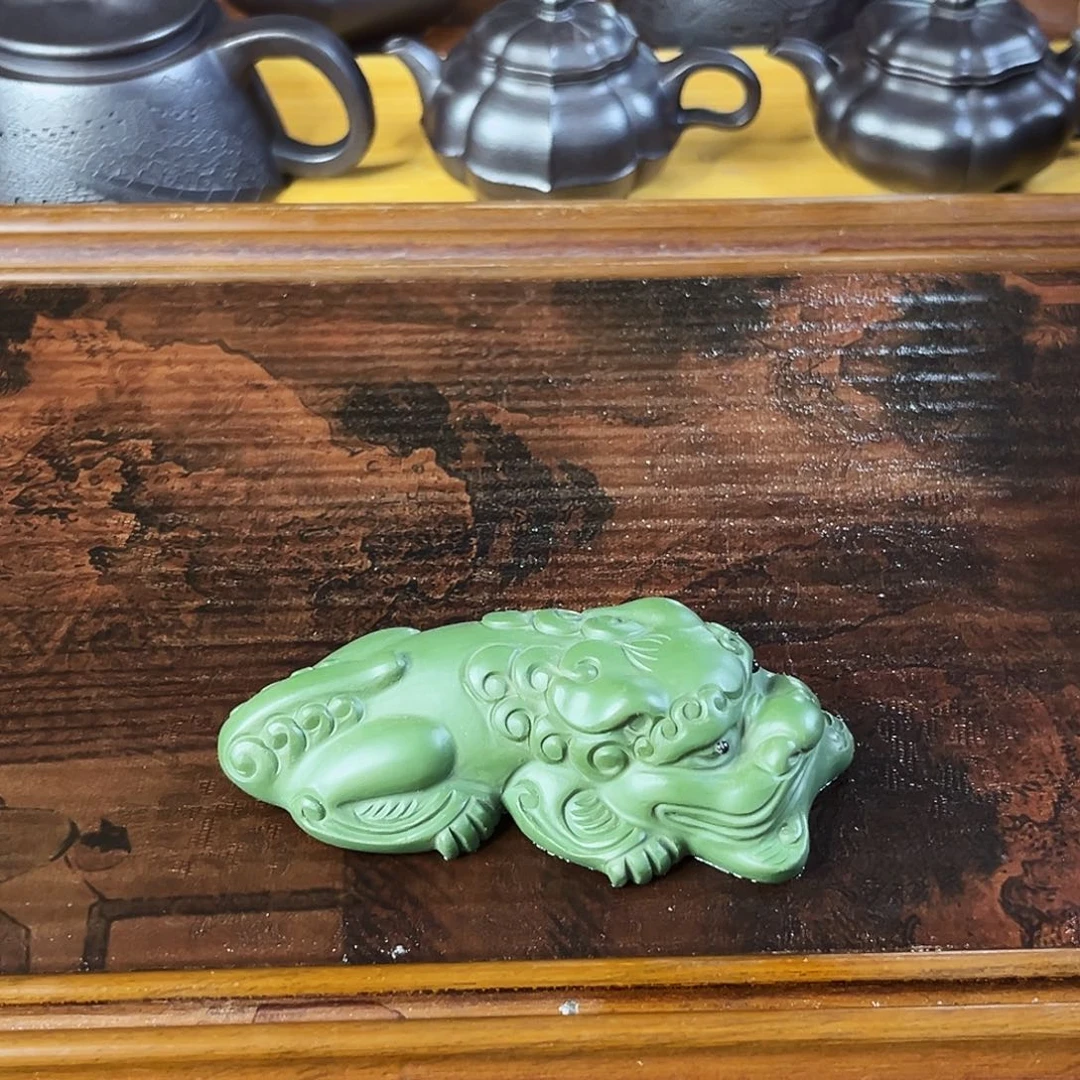 紫砂茶宠貔貅精工全手工绿泥
