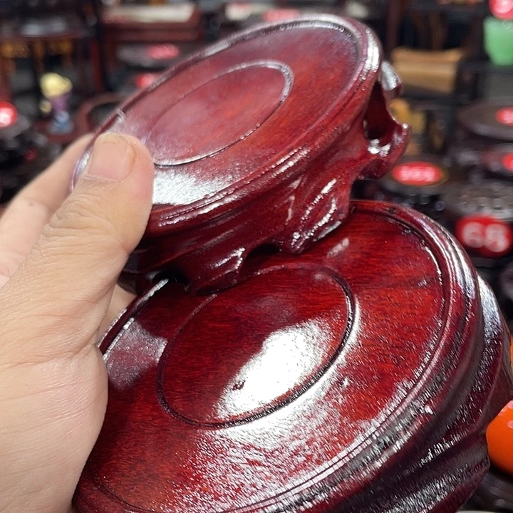琉璃手工艺品红木底座工艺品2个