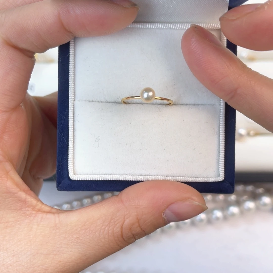 海水珍珠戒指18K金镶嵌