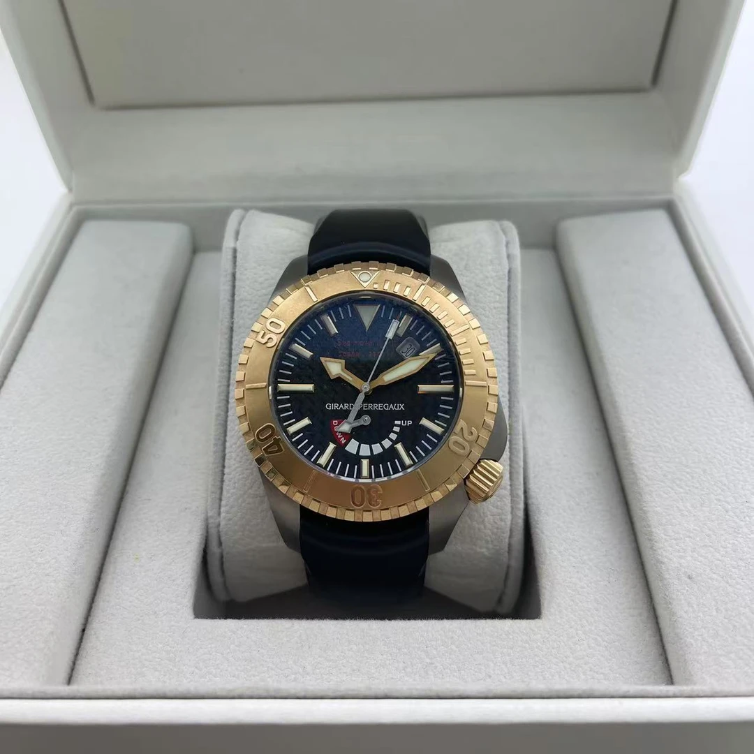 95新 Zhibai/芝柏 海鹰/A82994/自动机械/44mm/钛＋18K金