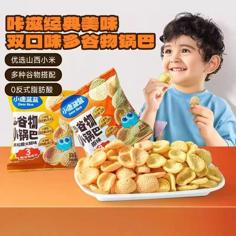 小鹿蓝蓝多谷物小锅巴原味20g添加小米粉小麦粉大米粉儿童零食