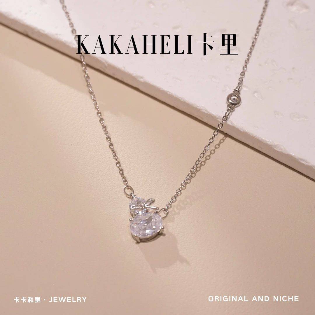 钛钢项链 轻奢简约经典坠链拼接水滴项链 A171