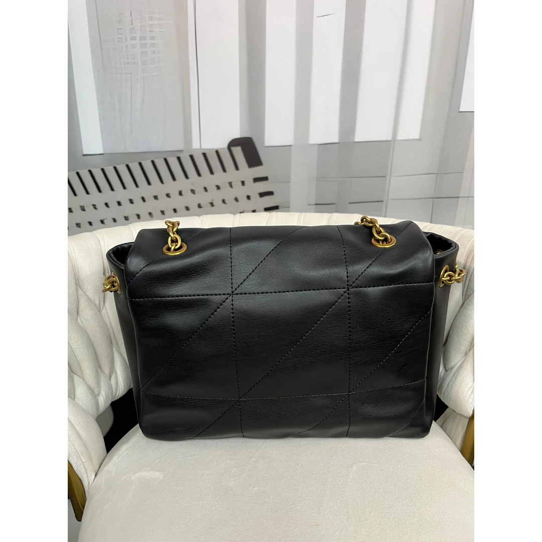 姝宴真皮女包米单肩斜跨包黑色