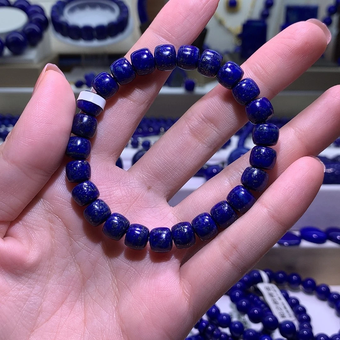 青金石未镶嵌天然原矿老型直切手串8m+