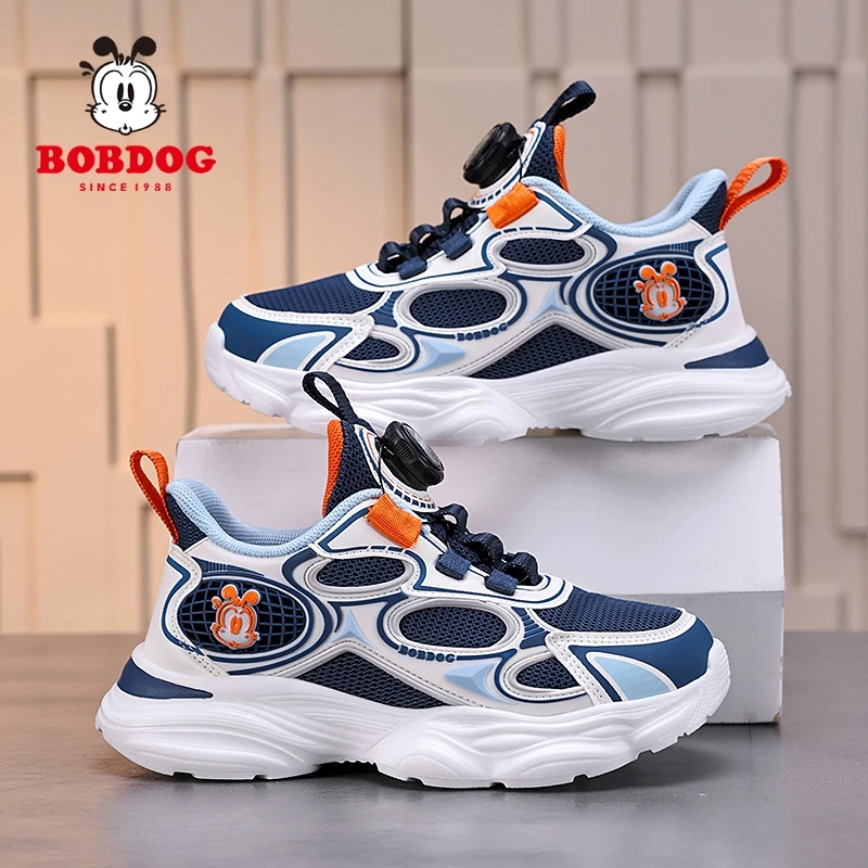 Bobdog/巴布豆儿童网面运动鞋中大童透气老爹鞋软底防滑跑步鞋