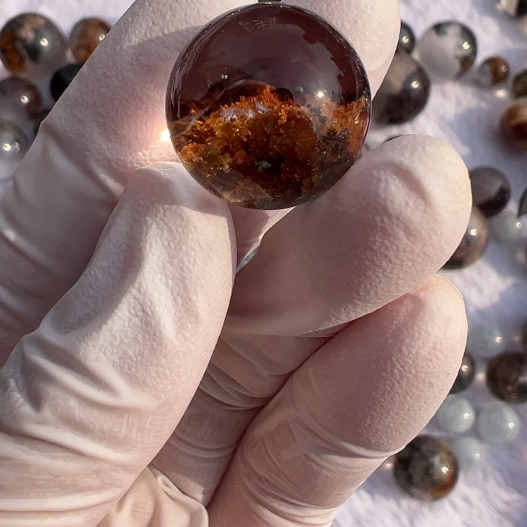 水晶彩幽灵17.5mm打孔定制不退换未镶嵌对***机