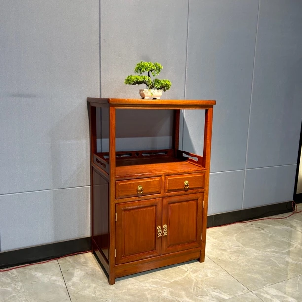 木多功能茶水柜中式风格客厅储物柜尺寸58*38*90cm