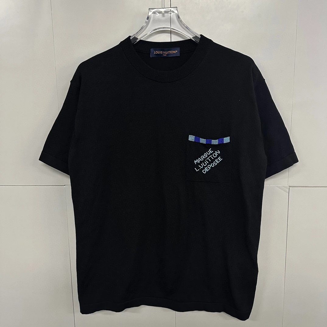 全新未使用 LouisVuitton/路易威登 SS24绣珠针织短袖S码J01379