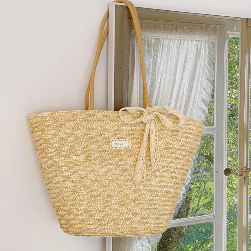 夏季休闲草编包包女式2025新款韩版大容量编织包海边度假风单肩包