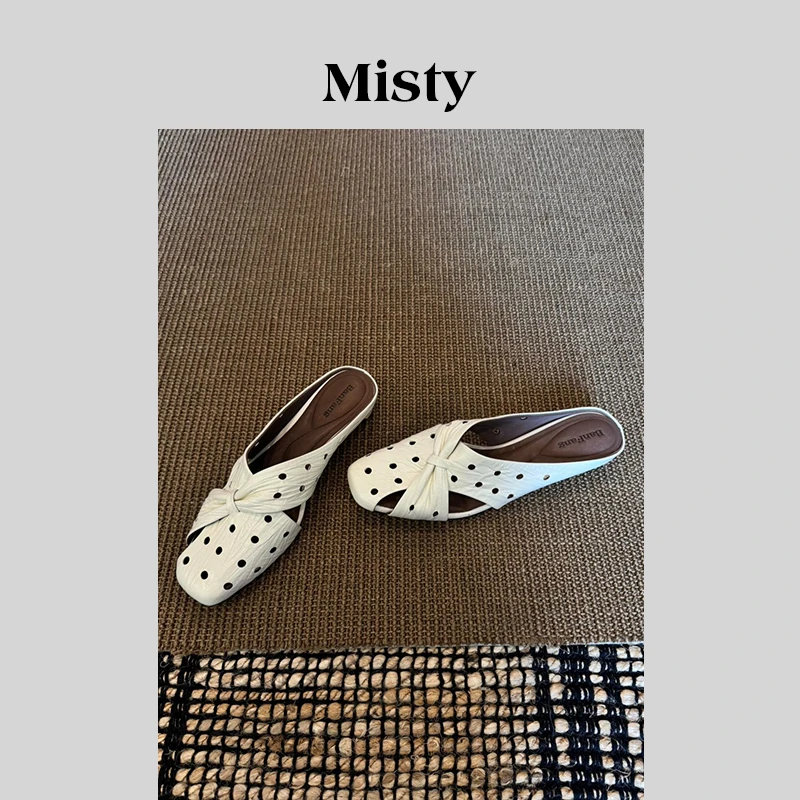 Misty 森屿女鞋|34-40码|3cm|夏季爆款外穿镂空低跟包头拖鞋女