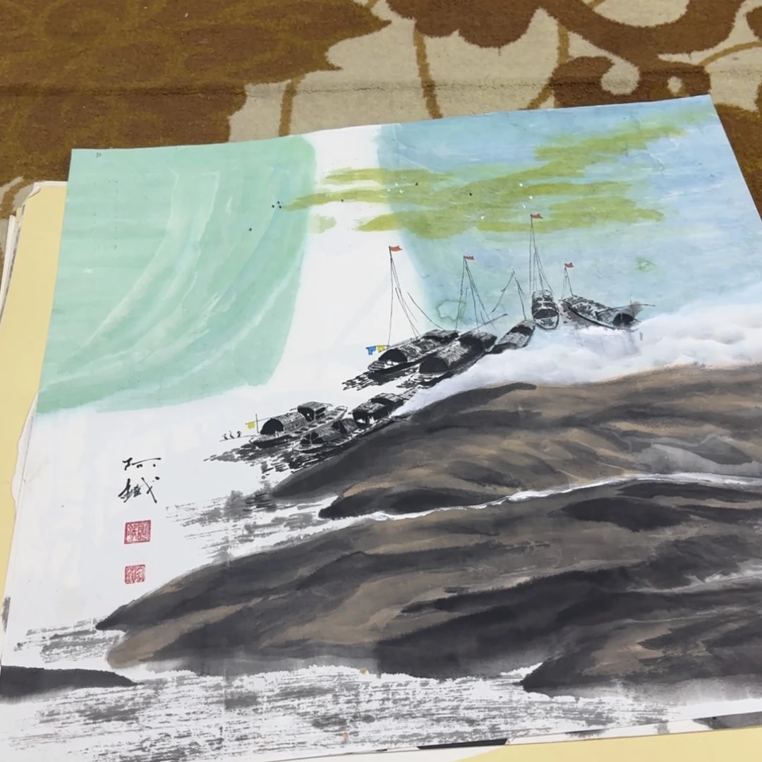 国画赵铁卡纸作品艺