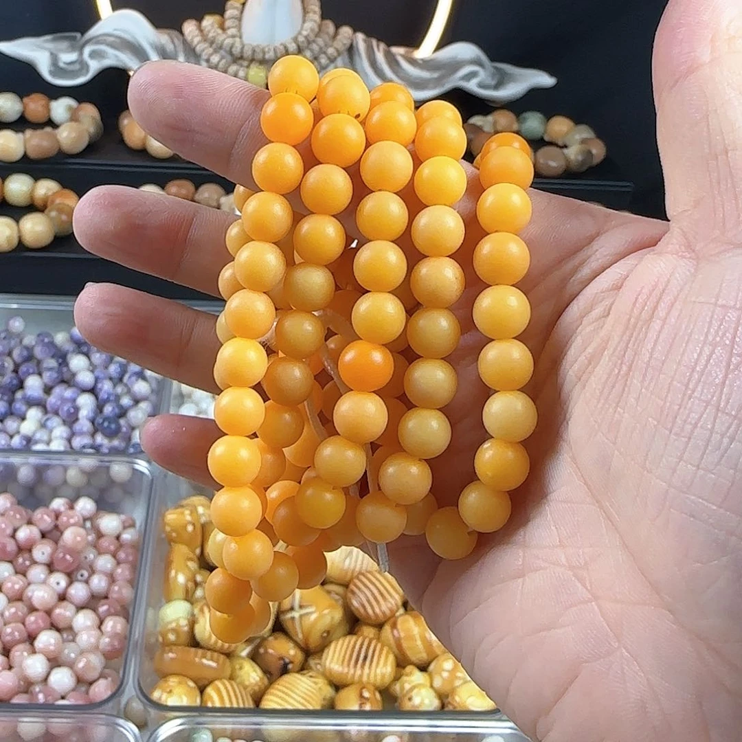 菩提根/象牙果手串金玉满堂卡8圆100+14备珠