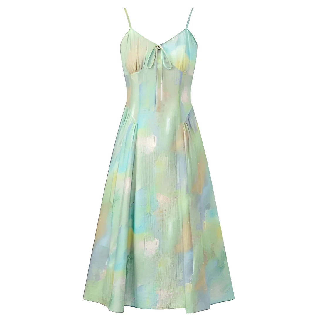 直播间链接纯欲辣妹夏季撤柜气质仙仙连衣裙