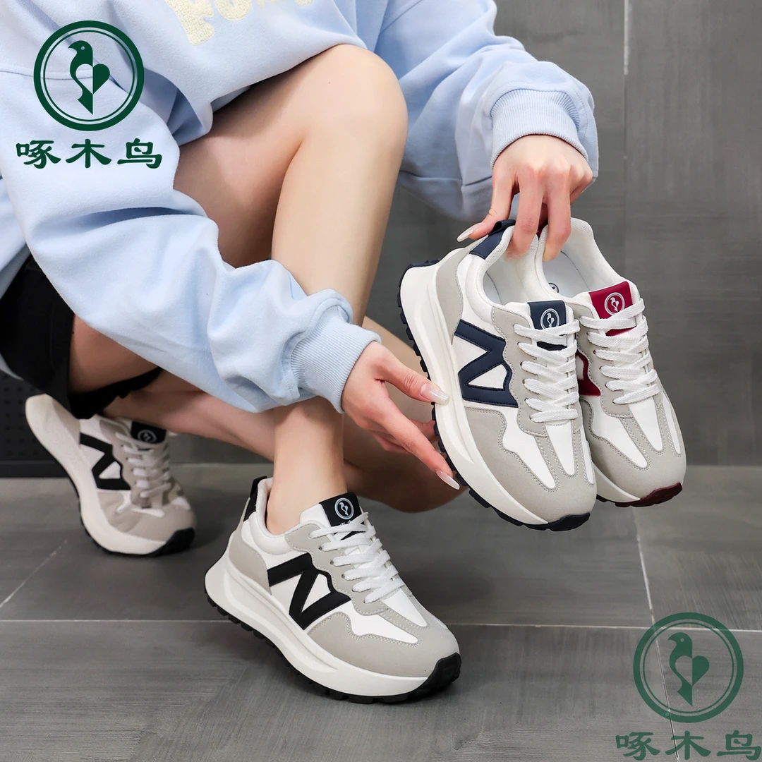 【啄木鸟】秋季新款阿甘鞋女士时尚休闲鞋百搭舒适鞋子女韩版轻