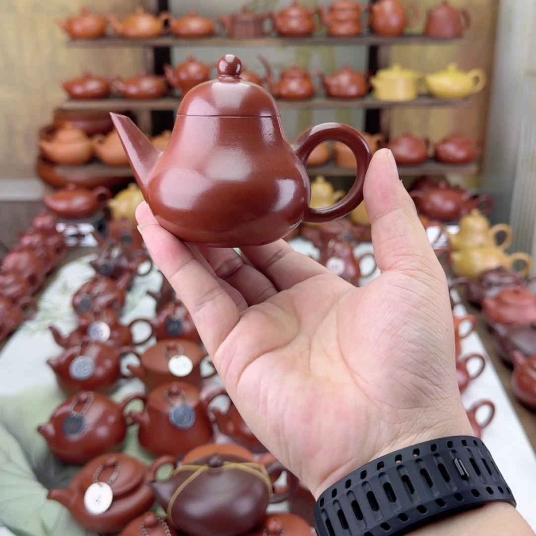爱***昔茶壶紫砂大红袍剑梨壶