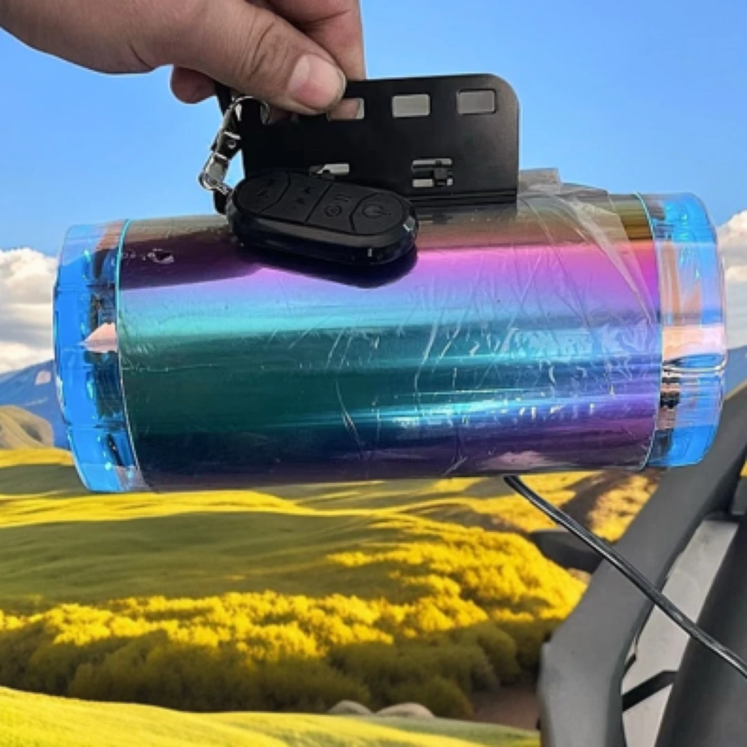 改装大音量炫彩灯音响低音炮电动车二合一蓝牙排气筒摩托车音响