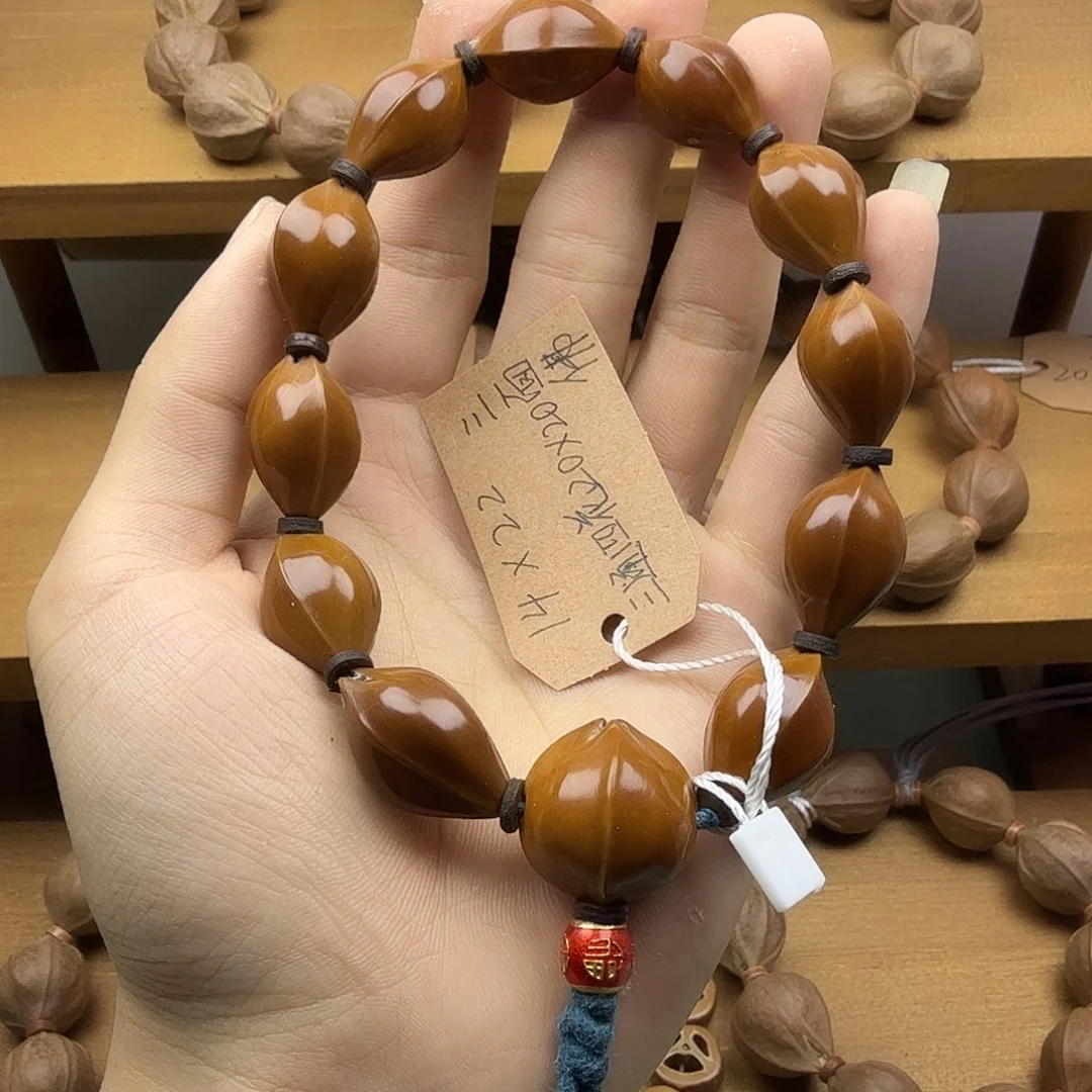 田***少手串橄榄核1422梅林铁核手串三面佛抛光