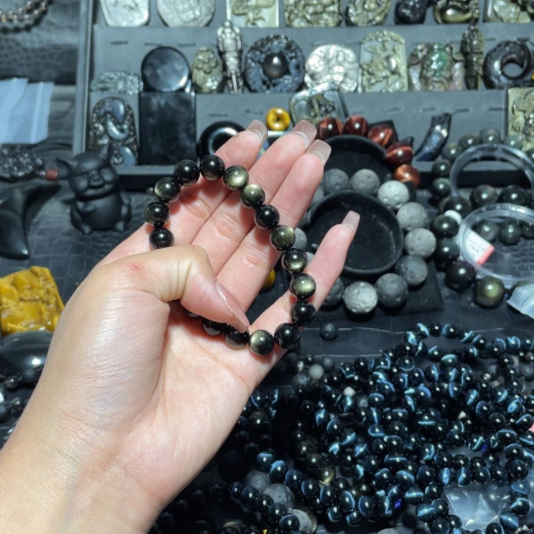 黑曜岩手链未镶嵌我****爱