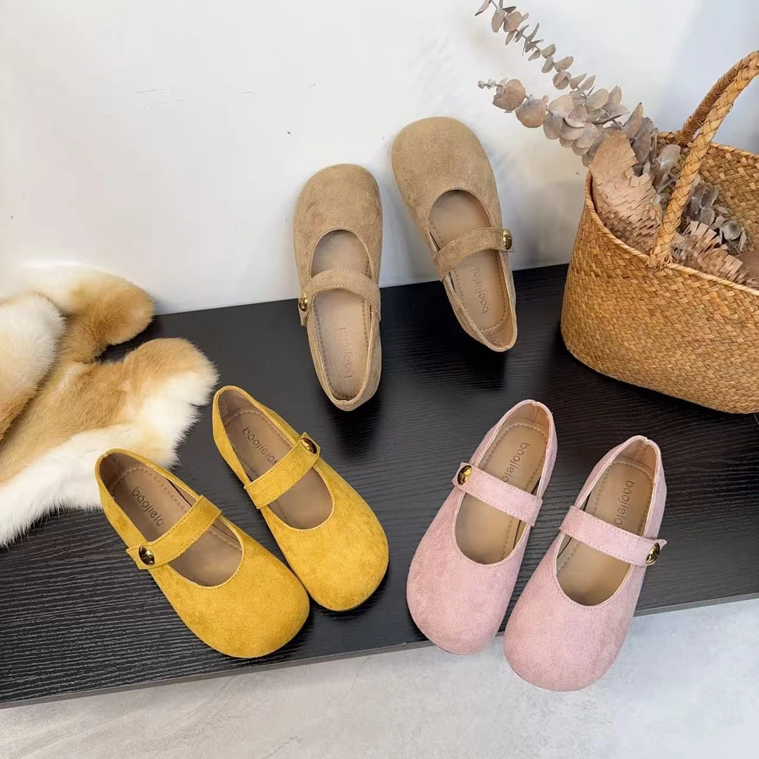 【小7】韩系平底一脚蹬百搭奶奶鞋女多色单鞋软底软面时尚仙女浅口