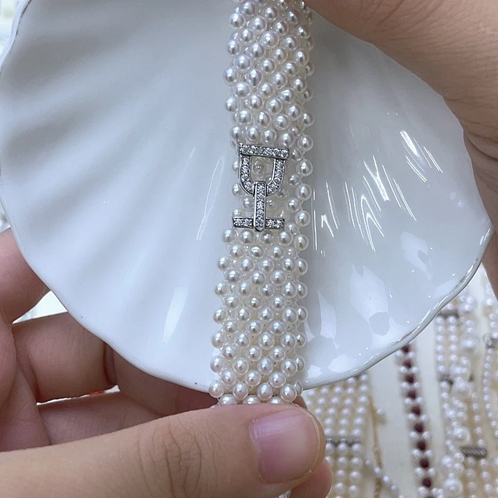 淡水珍珠颈饰银S925镶嵌