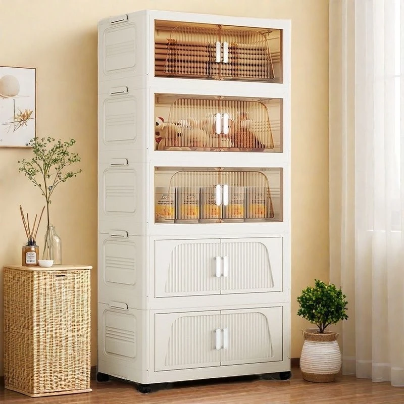 70CMT形款收纳柜儿童衣柜简易衣橱客厅玩具零食柜折叠床头储物柜