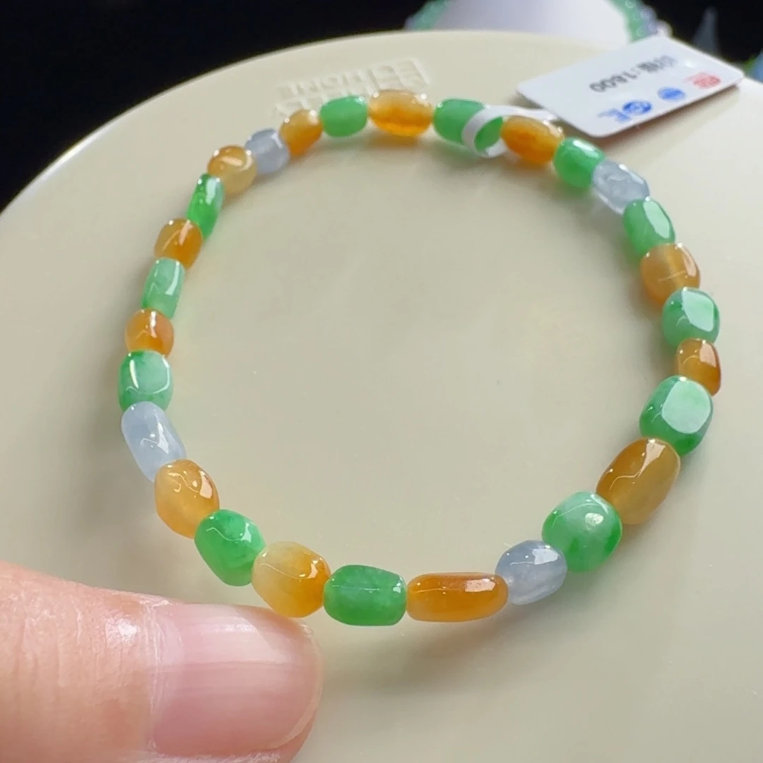 未镶嵌手链翡翠三彩随行单圈