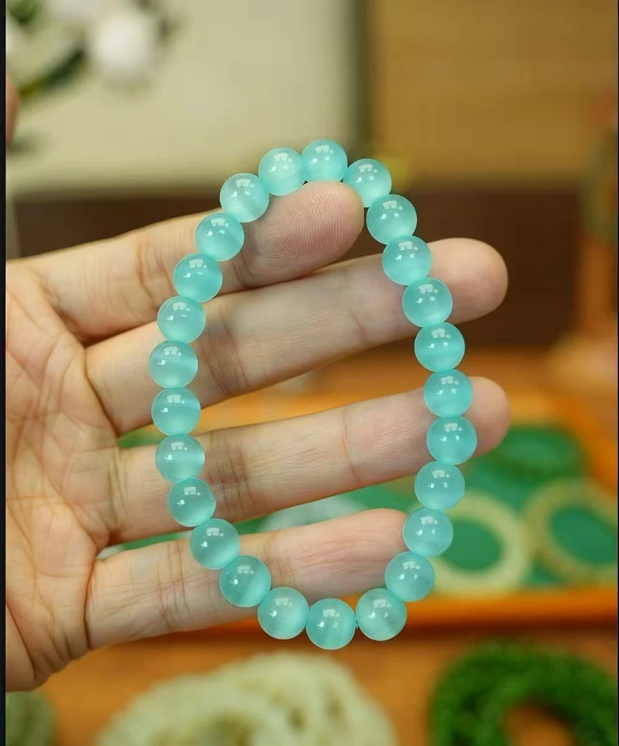 天然海蓝宝卡8mm