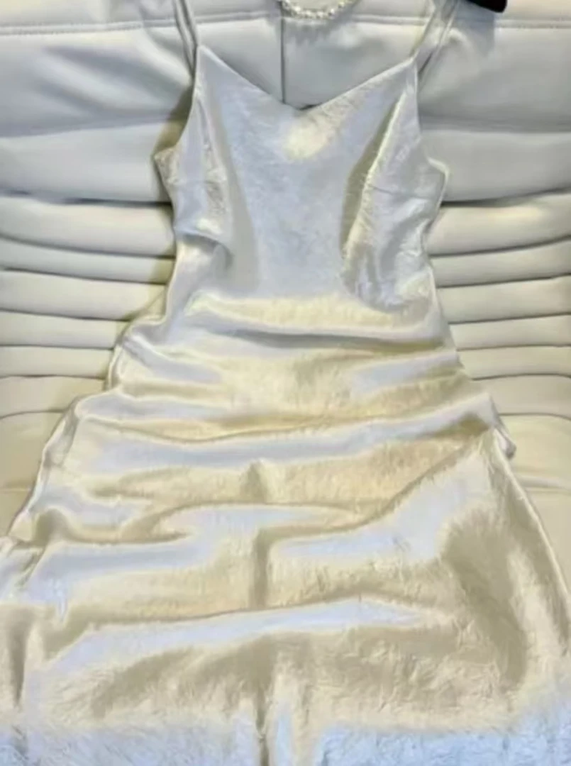 锦夕｜新国风纯色提花女装中长款夏季吊带裙20246859嘉宝