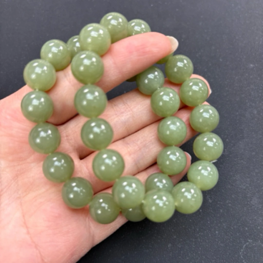 精品和田玉新疆黄口料手串手链12mm多样性拍一发一